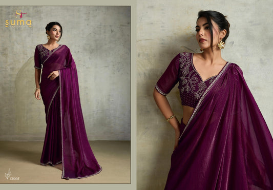 13005 Amelia Suma Designer Fendy Chiffon Sarees