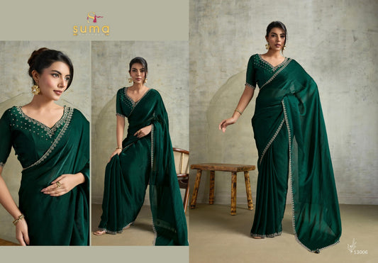 13006 Amelia Suma Designer Fendy Chiffon Sarees