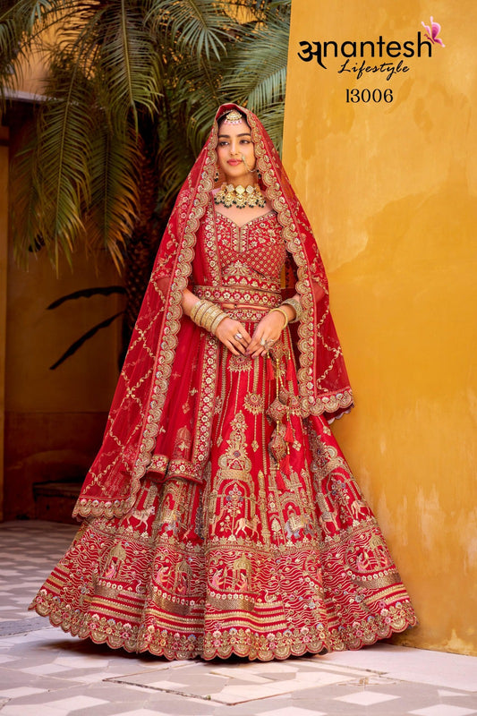 13006 Wedding Bride Vol 3 Anantesh Premium Silk Bridal Lehenga Choli