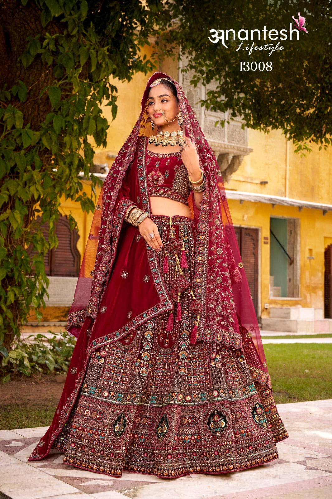 13008 Wedding Bride Vol 3 Anantesh Premium Velvet Bridal Lehenga Choli