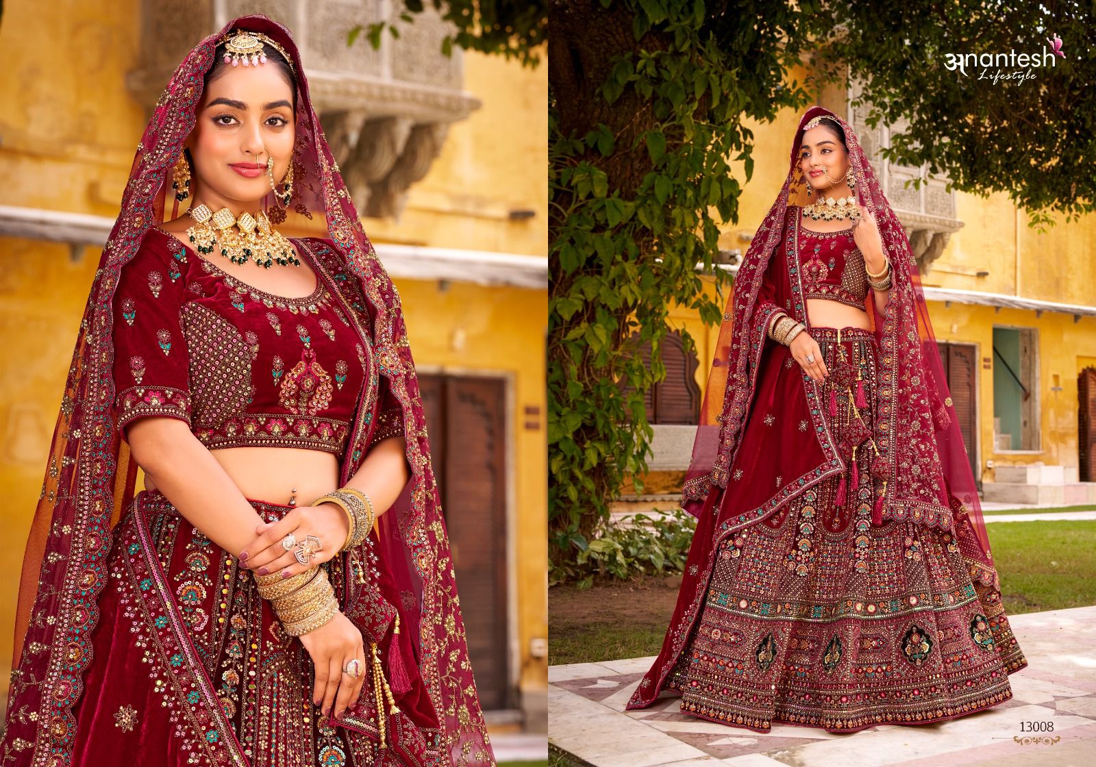 13008 Wedding Bride Vol 3 Anantesh Premium Velvet Bridal Lehenga Choli