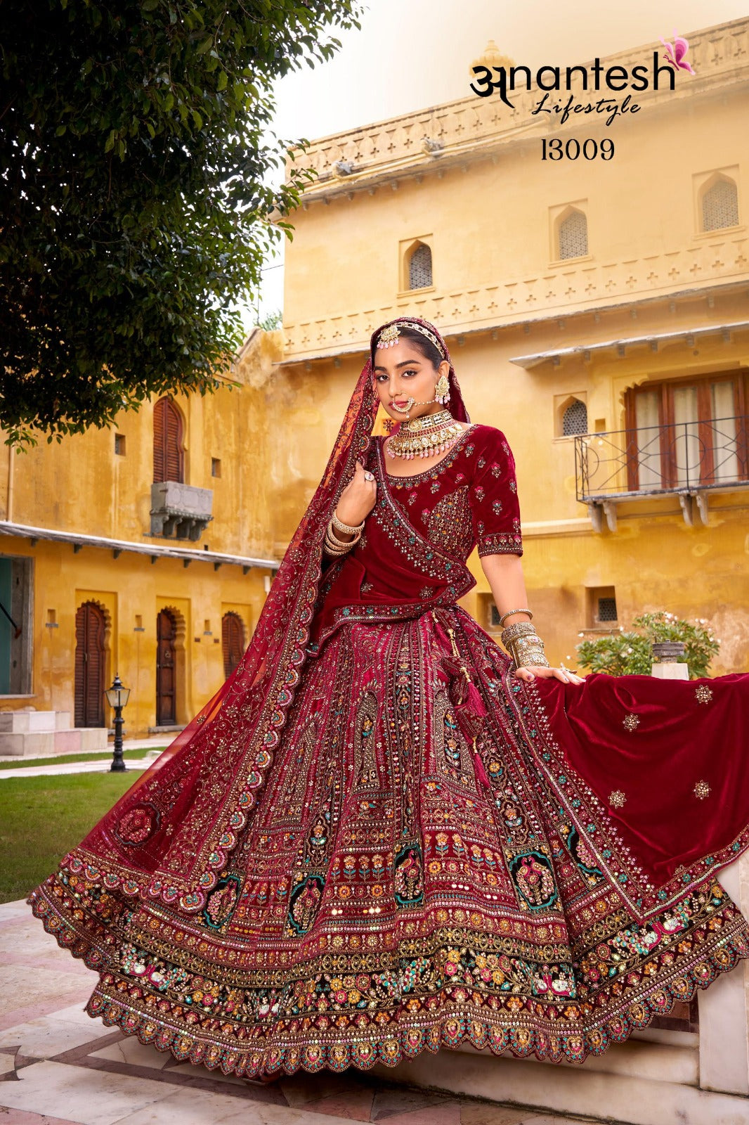 13009 Wedding Bride Vol 3 Anantesh Premium Velvet Bridal Lehenga Choli