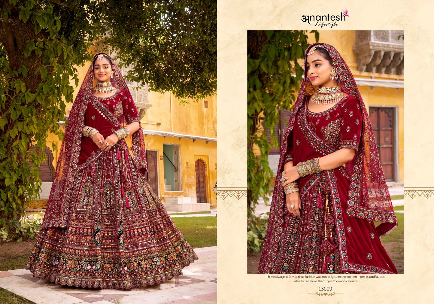 13009 Wedding Bride Vol 3 Anantesh Premium Velvet Bridal Lehenga Choli