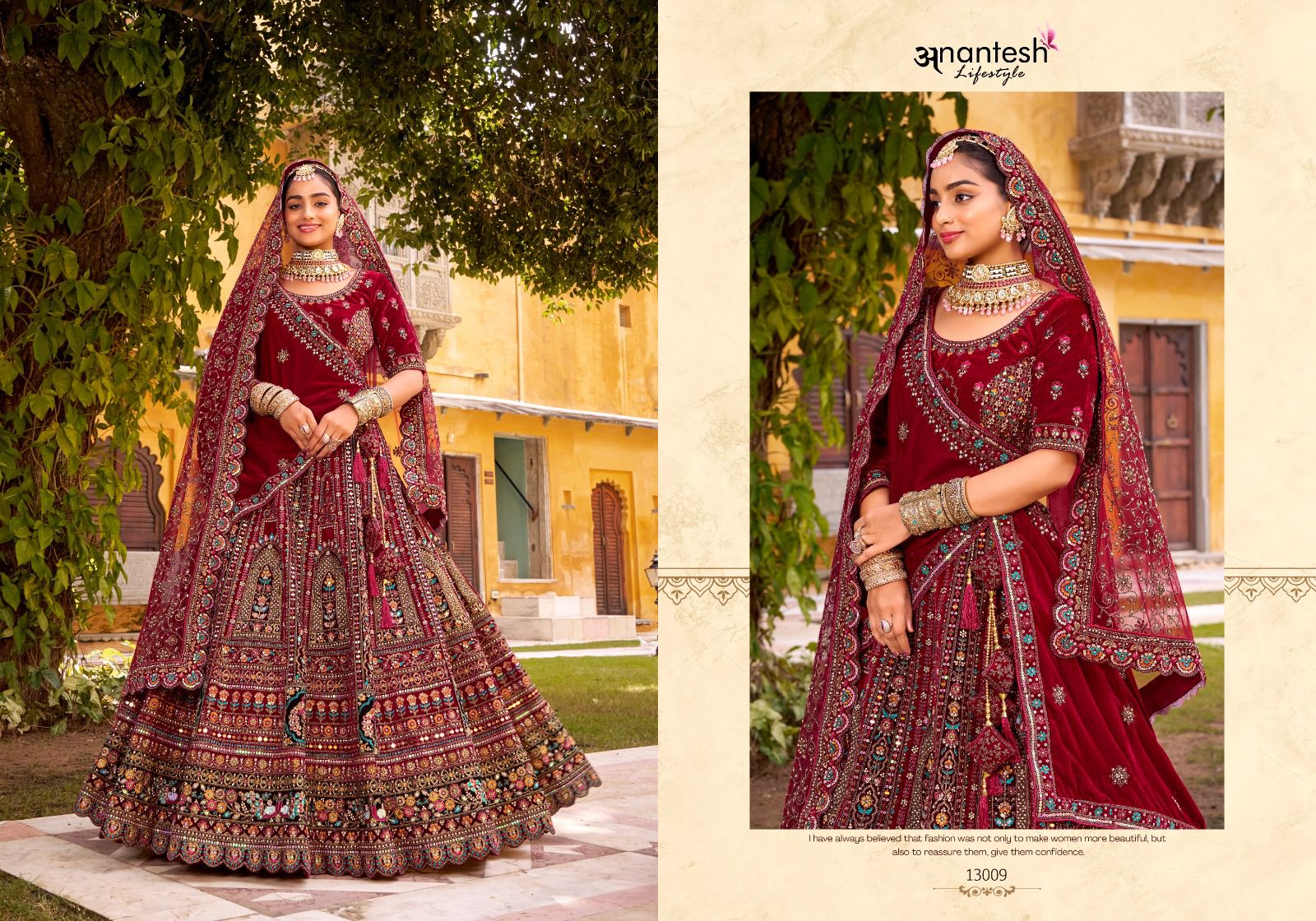 13009 Wedding Bride Vol 3 Anantesh Premium Velvet Bridal Lehenga Choli
