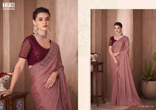 1115-F Sandalwood Tfh Sarees