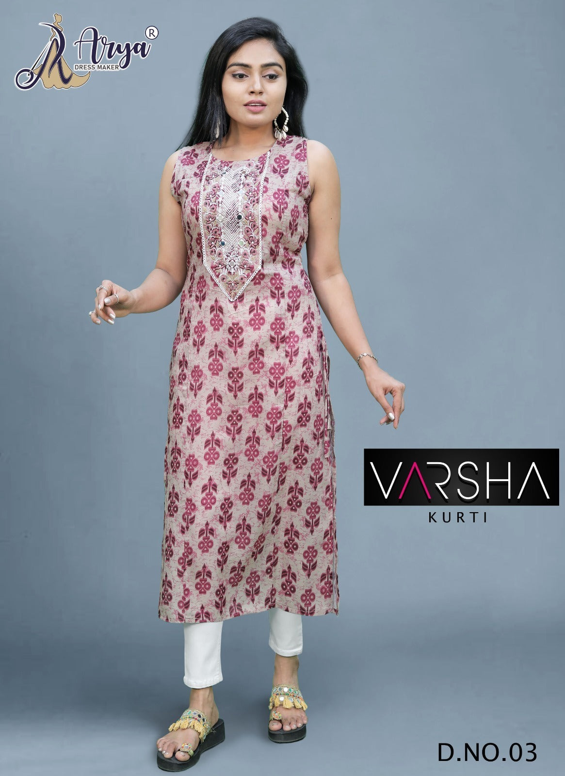 Varsha 03 Adm Kurti Pant Set