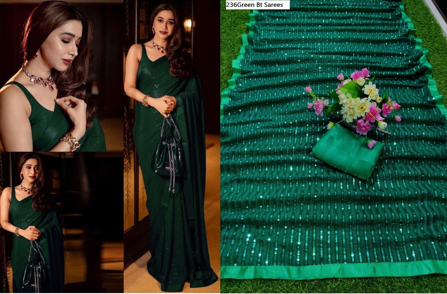 236Green Bt Sarees