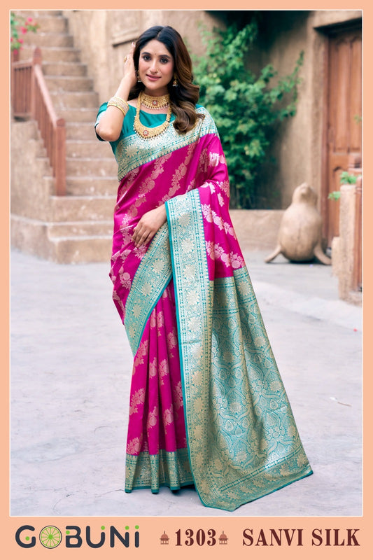 1303 Sanvi Gobuni Silk Sarees