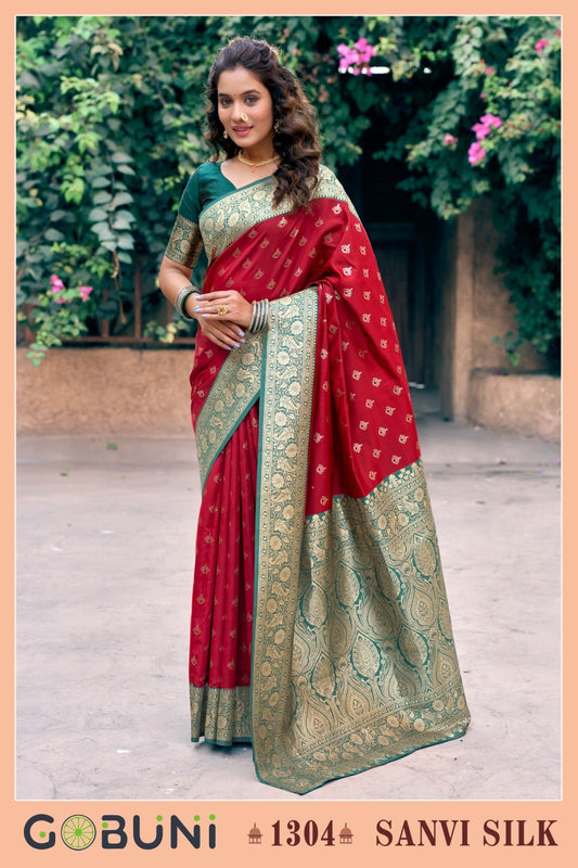 1304 Sanvi Gobuni Silk Sarees