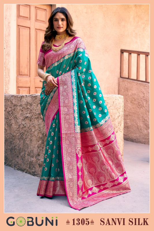 1305 Sanvi Gobuni Silk Sarees