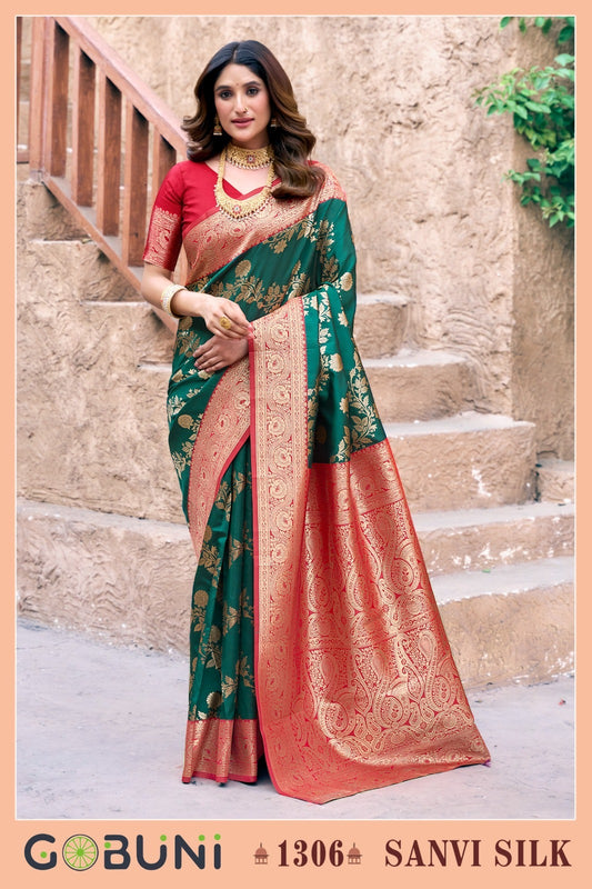 1306 Sanvi Gobuni Silk Sarees