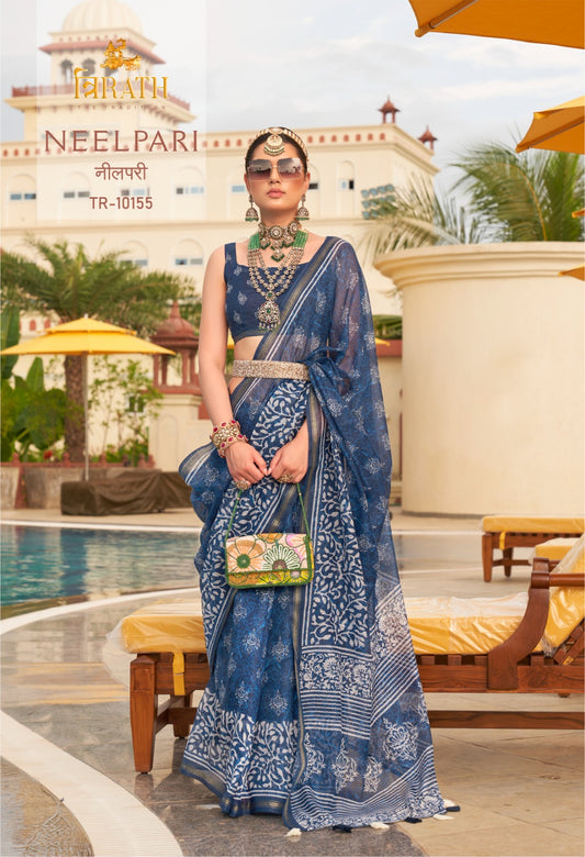 10155 Neelpari Trirath Sarees