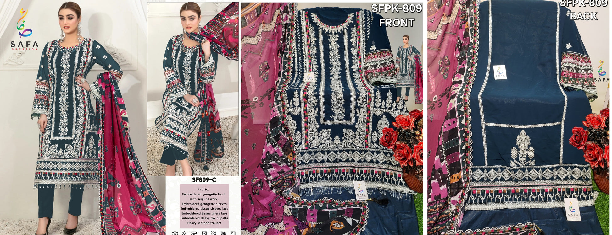 809C Safa Creation Pakistani Salwar Suits