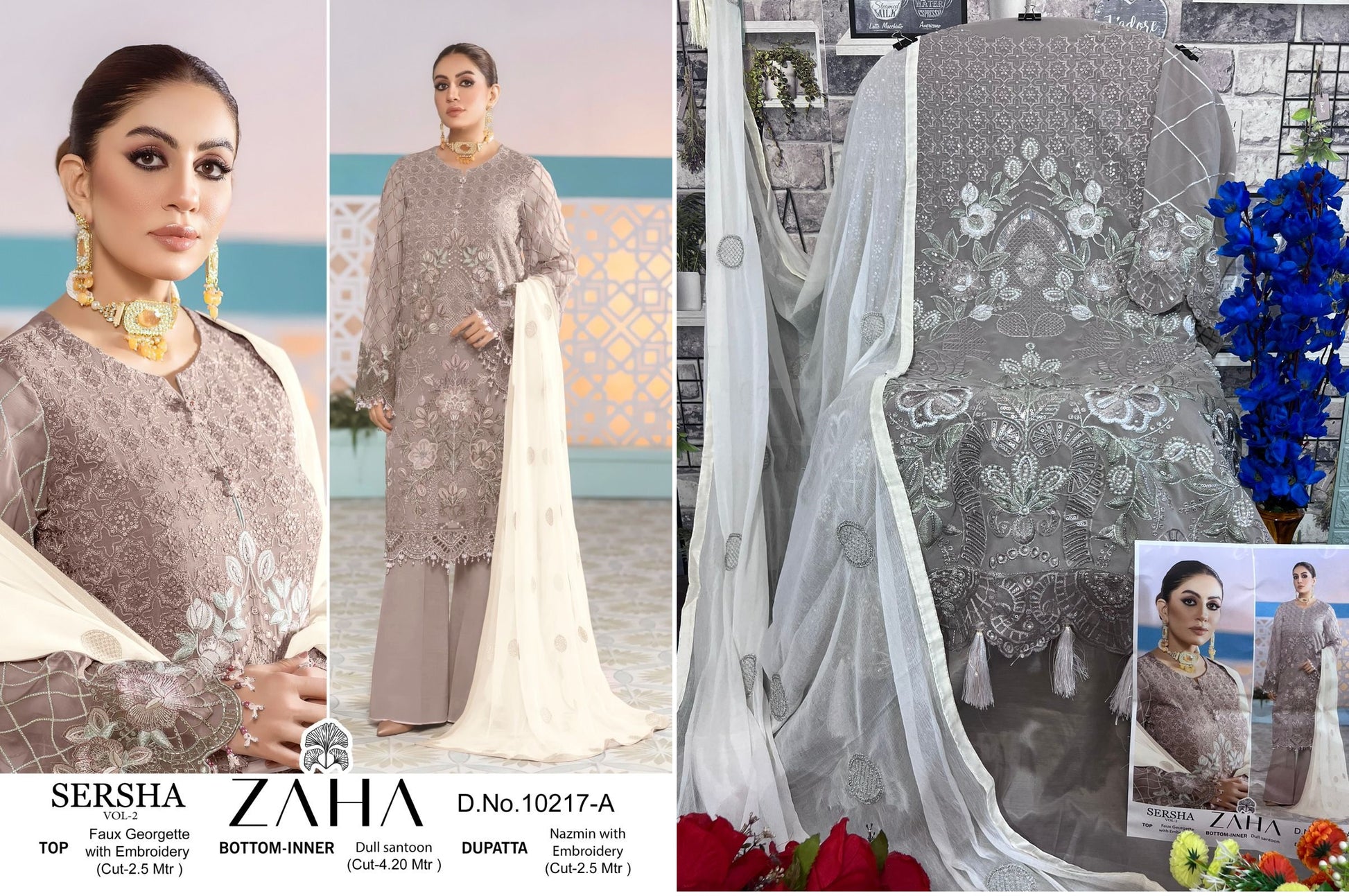10217A Zaha Pakistani Salwar Suits