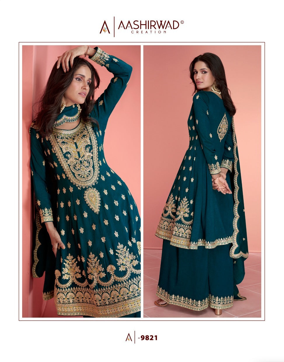 9821 Nurvi Aashirwad Creation Readymade Suits