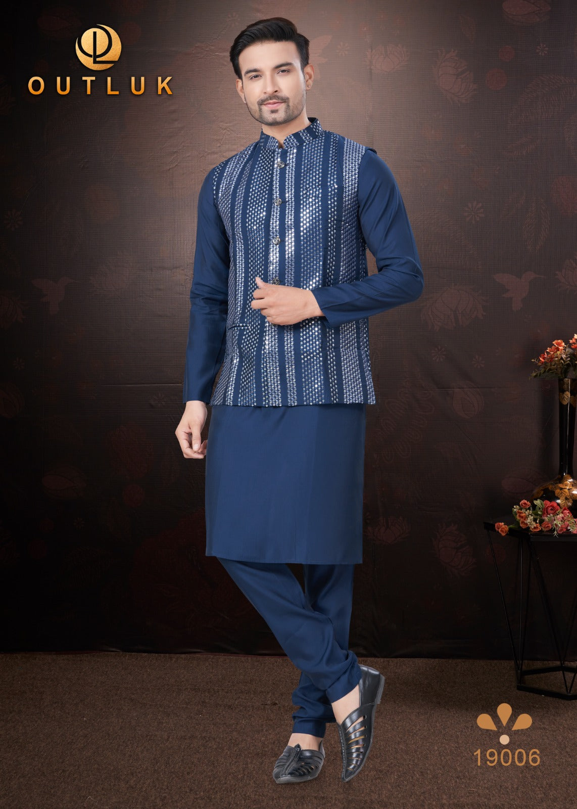 19006 Wedding Collection Vol 19 Outluk Mens Kurta Pyjama