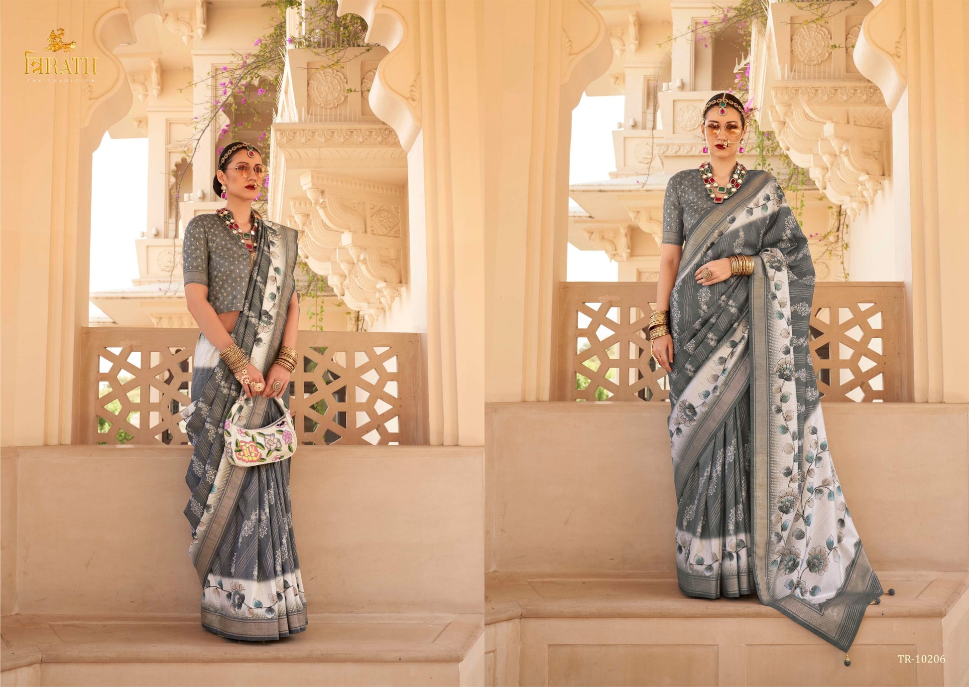 10206 Vrundavan Trirath Sarees