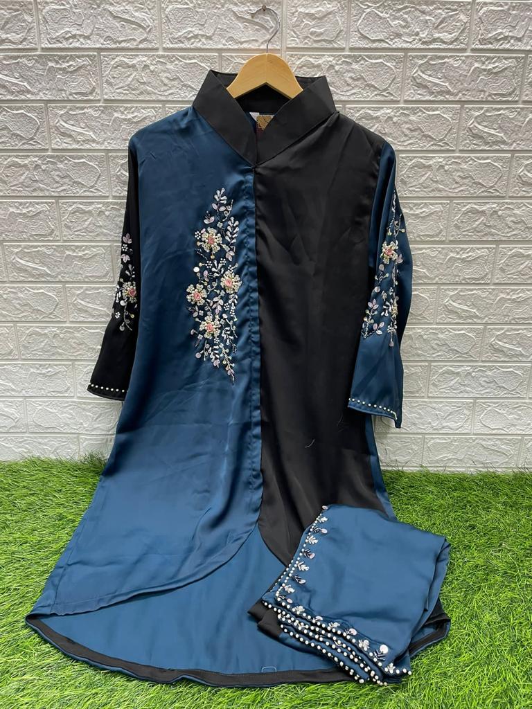 1318 Black Laxuria Trendz Handwork Co Ord Set