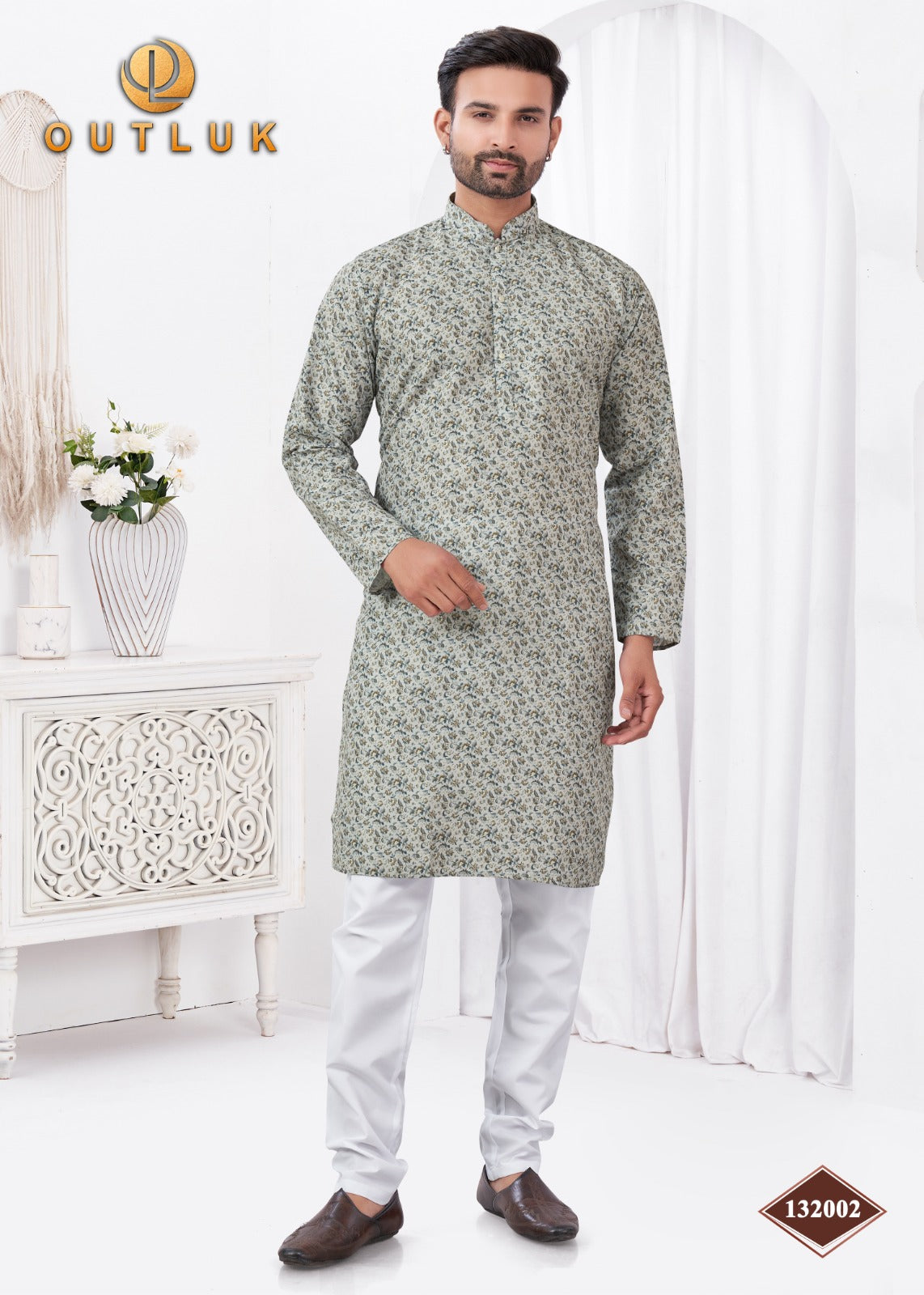 132002 Wedding Collection Vol 132 Outluk Rayon Mens Kurta Pyjama
