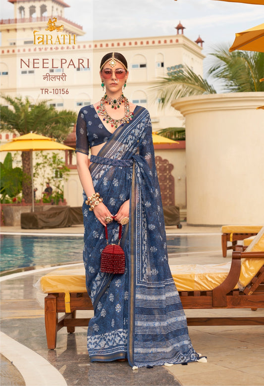 10156 Neelpari Trirath Sarees