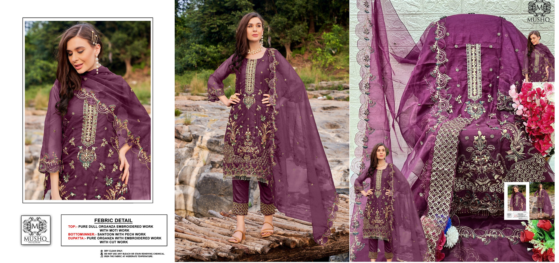 302Wine Mushq Pakistani Salwar Suits