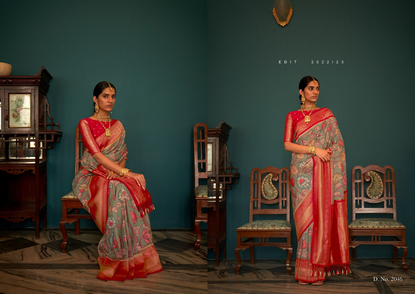 2046 Kalamkatha Kimora Sarees