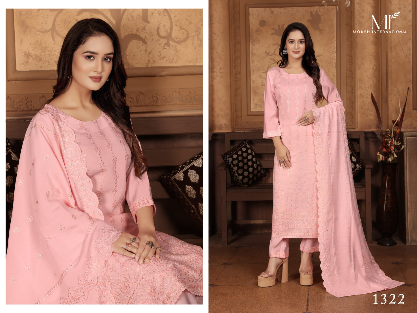 1322 Ritu Vol 1 Moksh Chanderi Readymade Suits