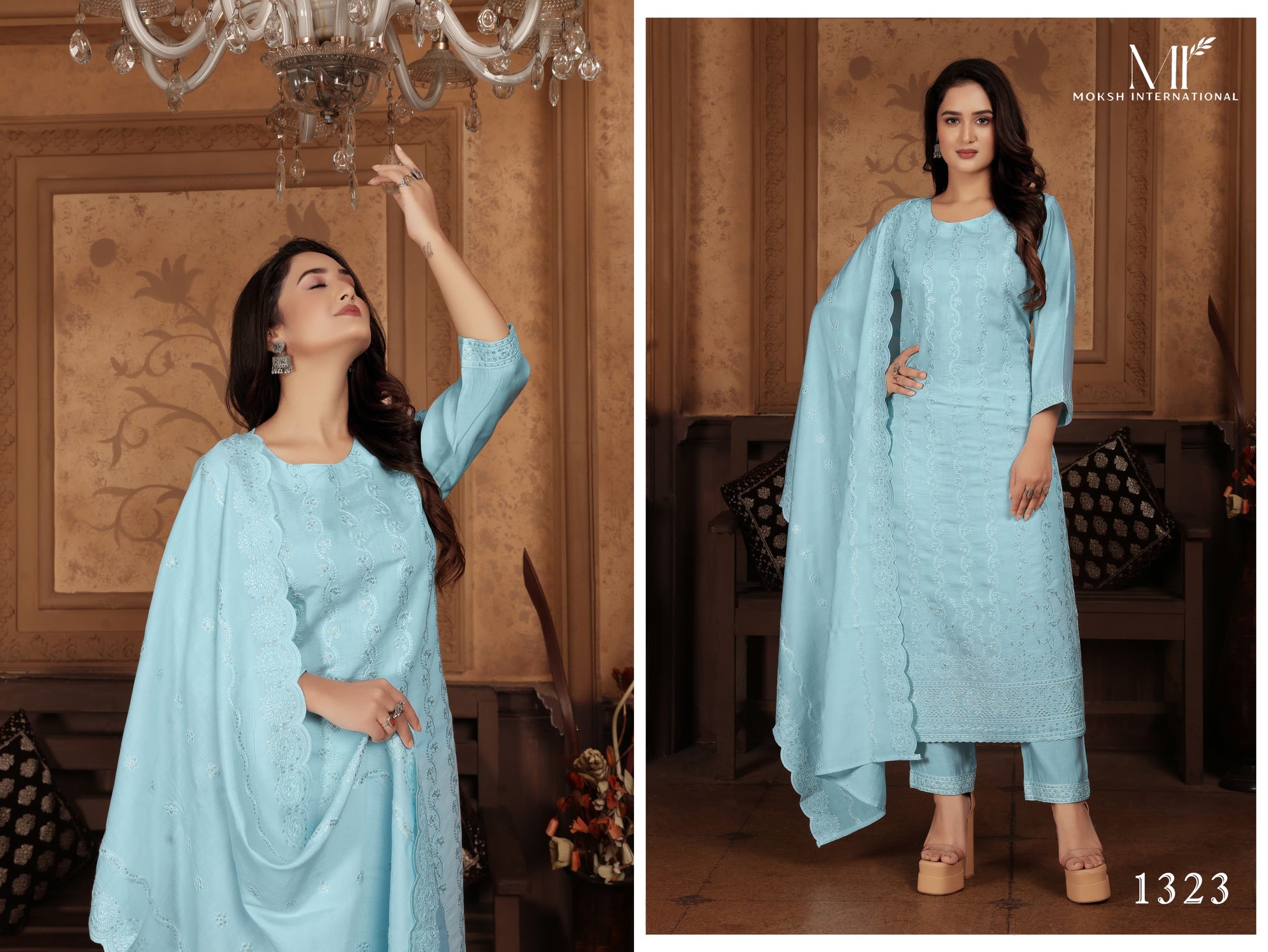 1323 Ritu Vol 1 Moksh Chanderi Readymade Suits