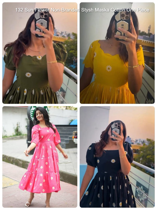 132 Sun Flower Non-Branded Stysh Maska Cotton One Piece