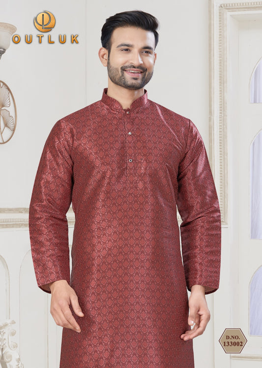 133002 Vol 133 Outluk Jacquard Mens Kurta Pyjama