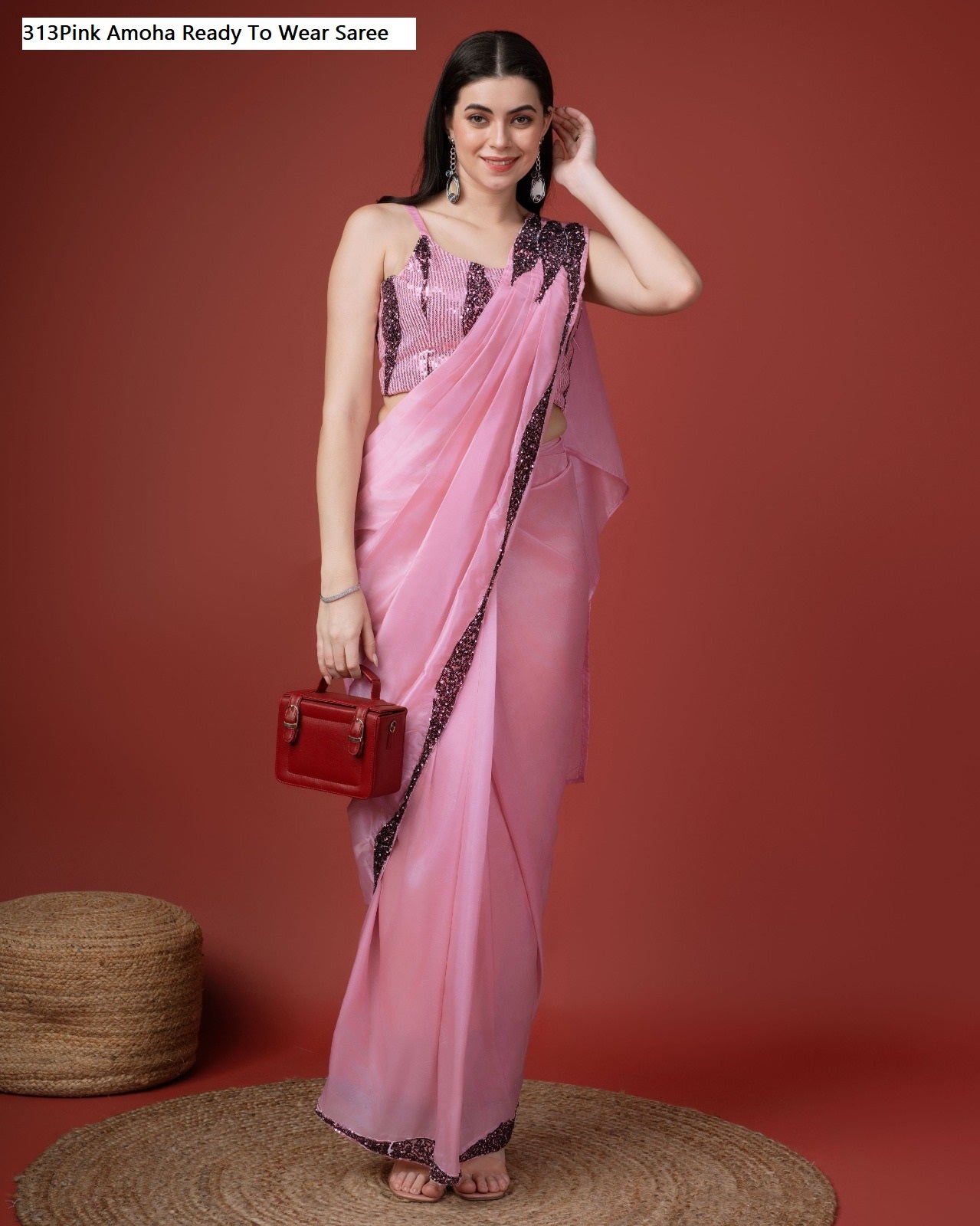 313Pink Amoha Ready To Wear Saree