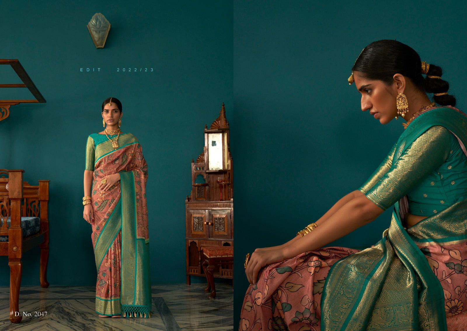 2047 Kalamkatha Kimora Sarees