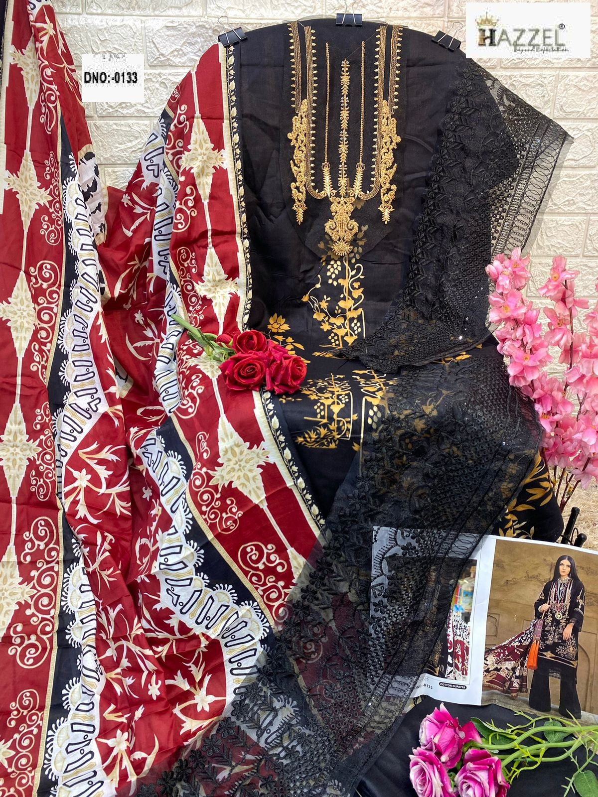 133 Hazzel Embroidery Pakistani Patch Suits