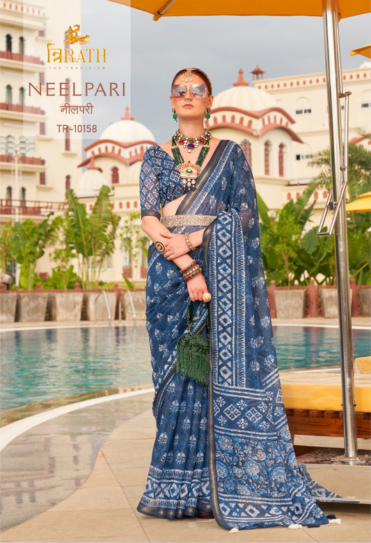 10158 Neelpari Trirath Sarees