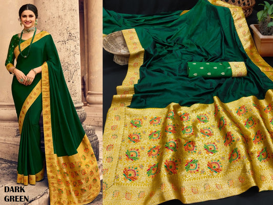 Tanvi Dark Green Jr Creation Sarees