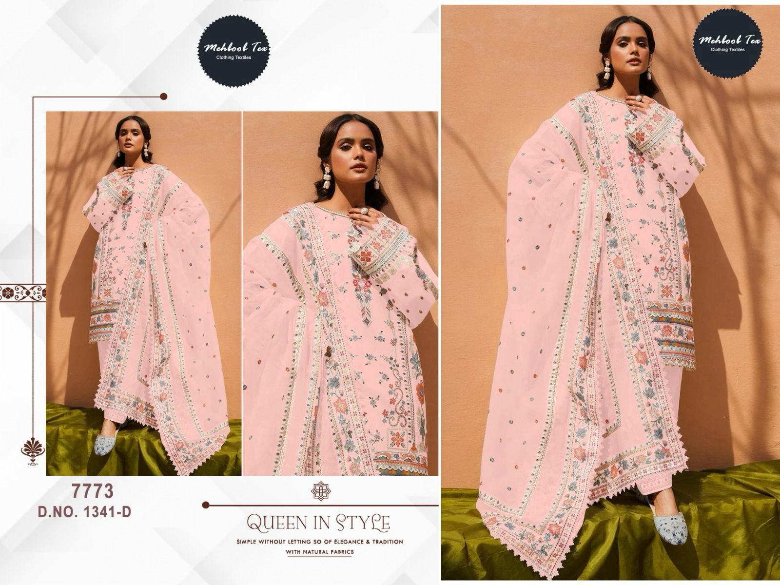 1341D Mehboob Tex Chikankari Pakistani Salwar Suits