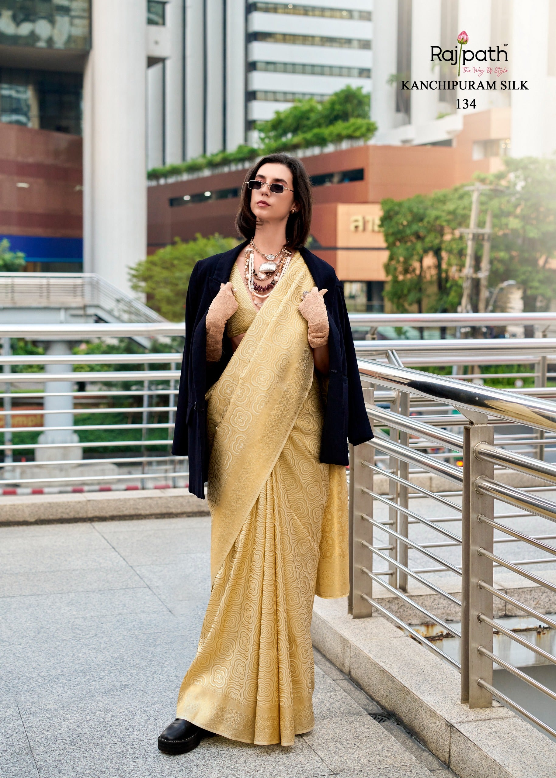 134 Butterscotch Rajpath Silk Sarees