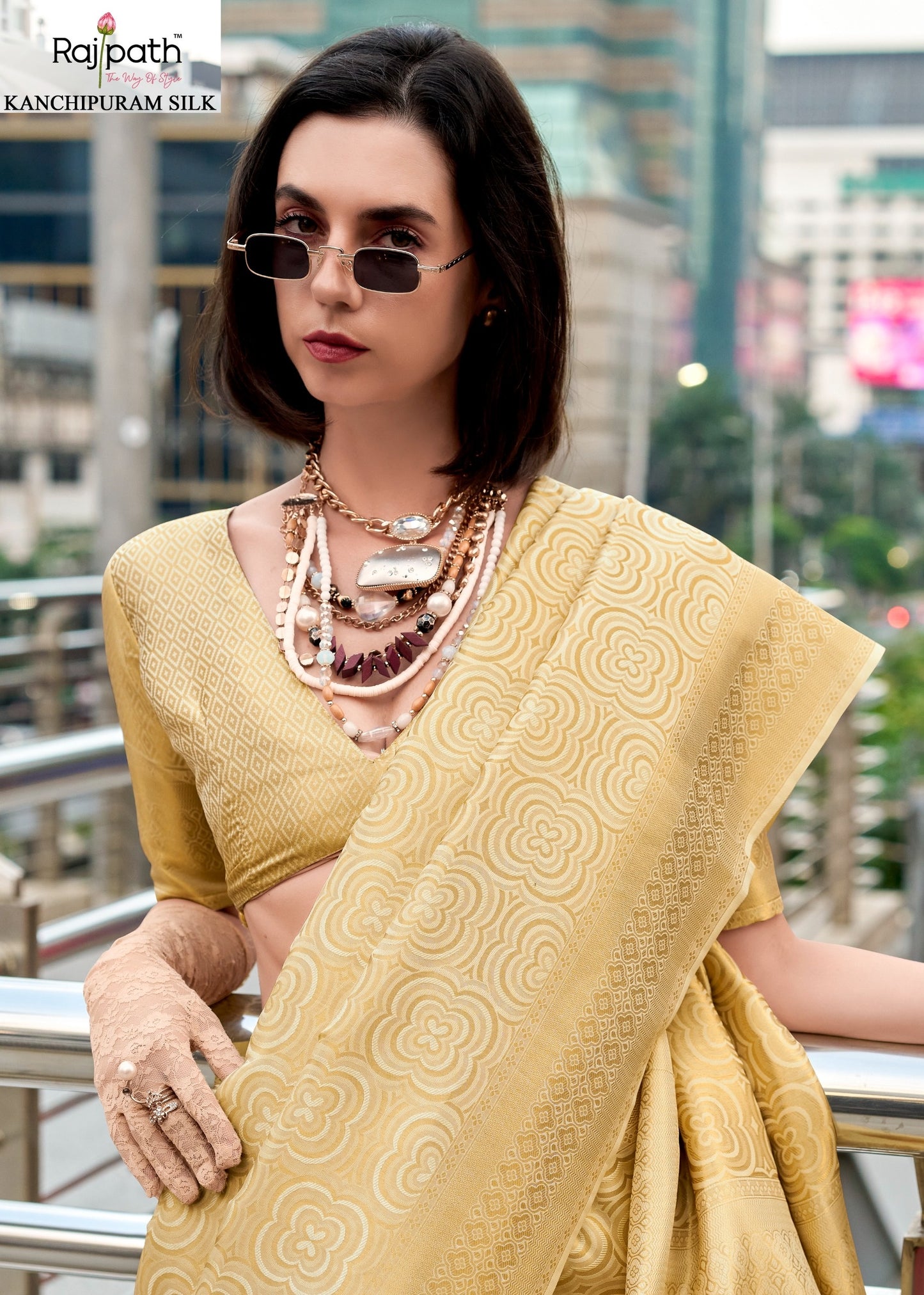 134 Butterscotch Rajpath Silk Sarees