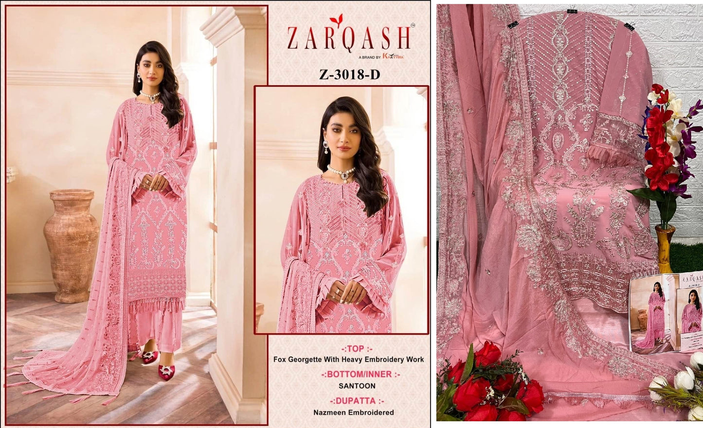 Z-3018-D Zarqash Pakistani Salwar Suits