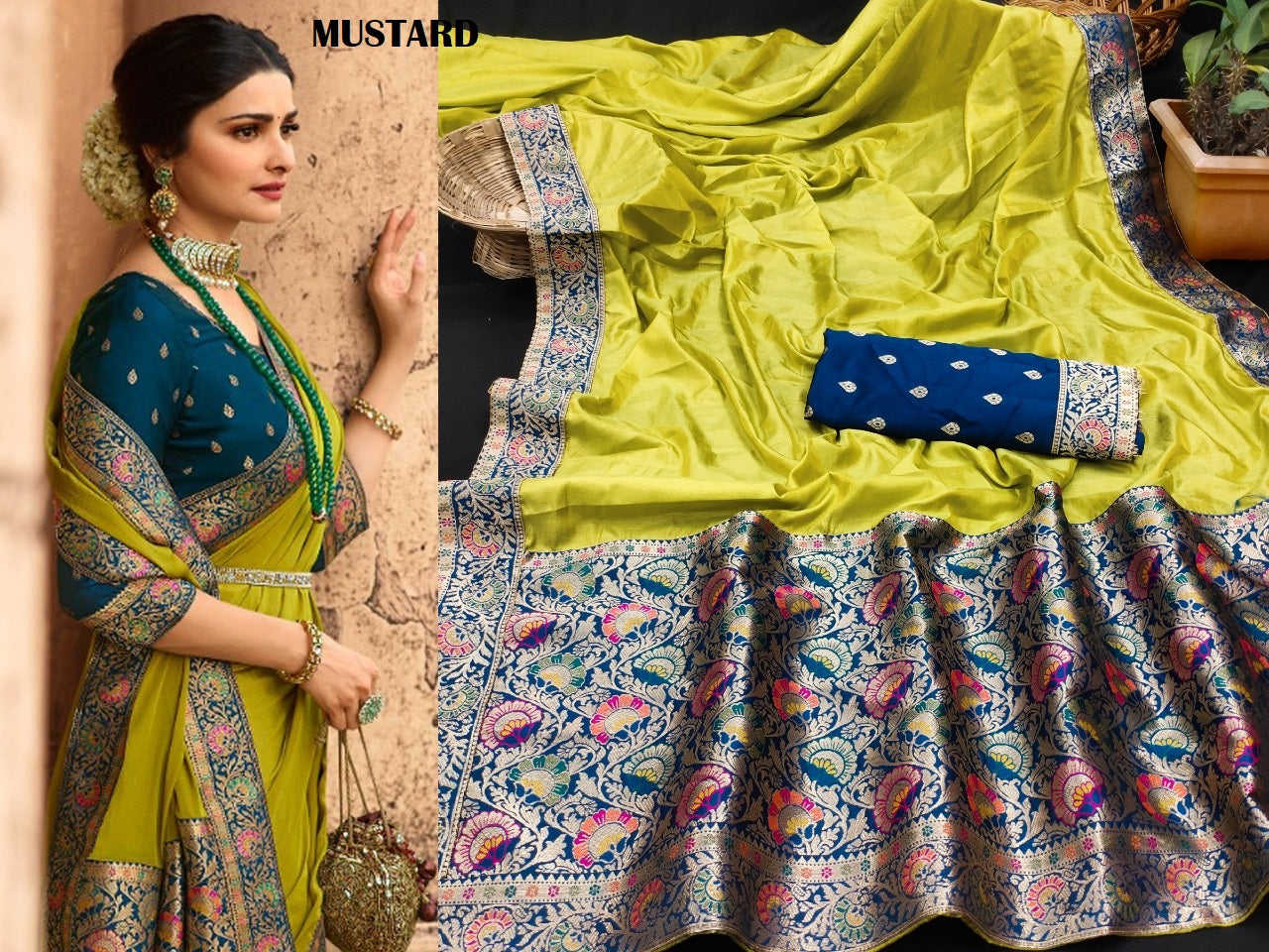 Tanvi Mustard Jr Creation Sarees