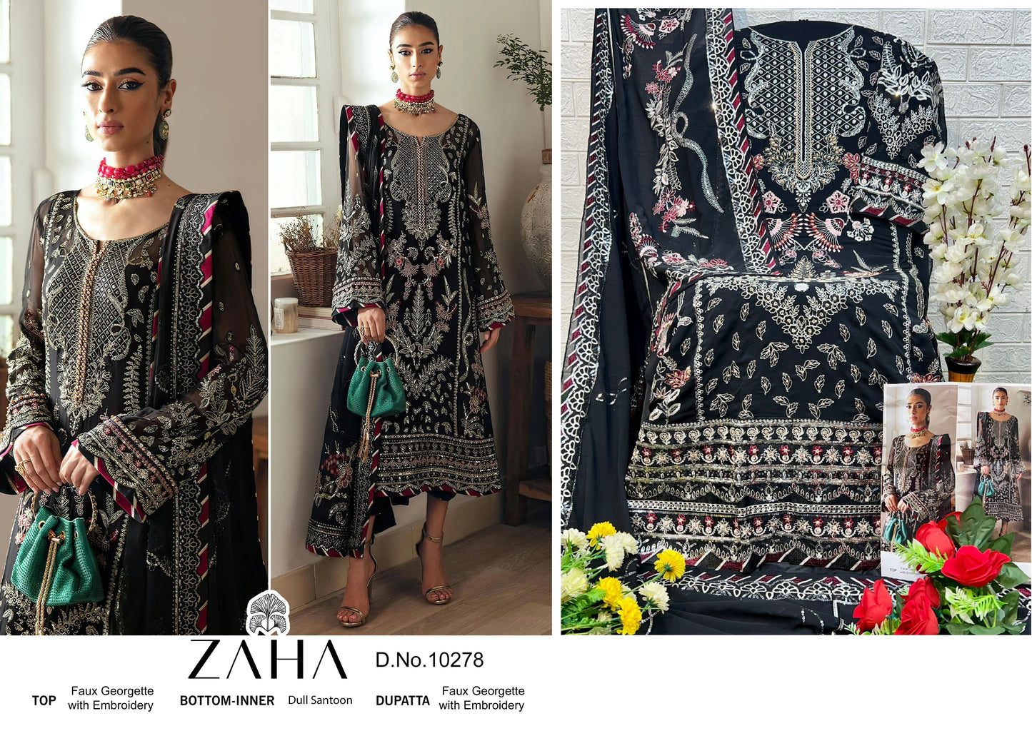10278 Zaha Pakistani Salwar Suits