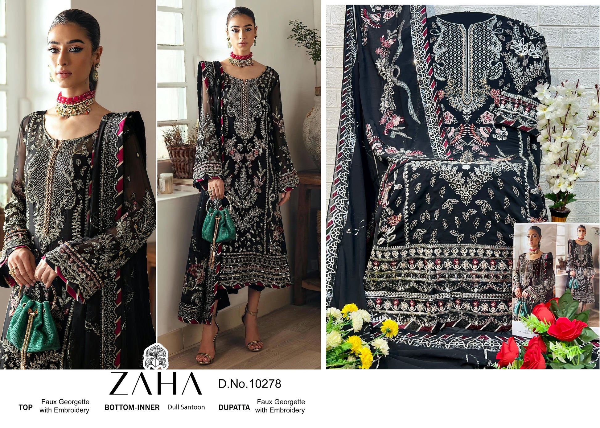 10278 Zaha Pakistani Salwar Suits