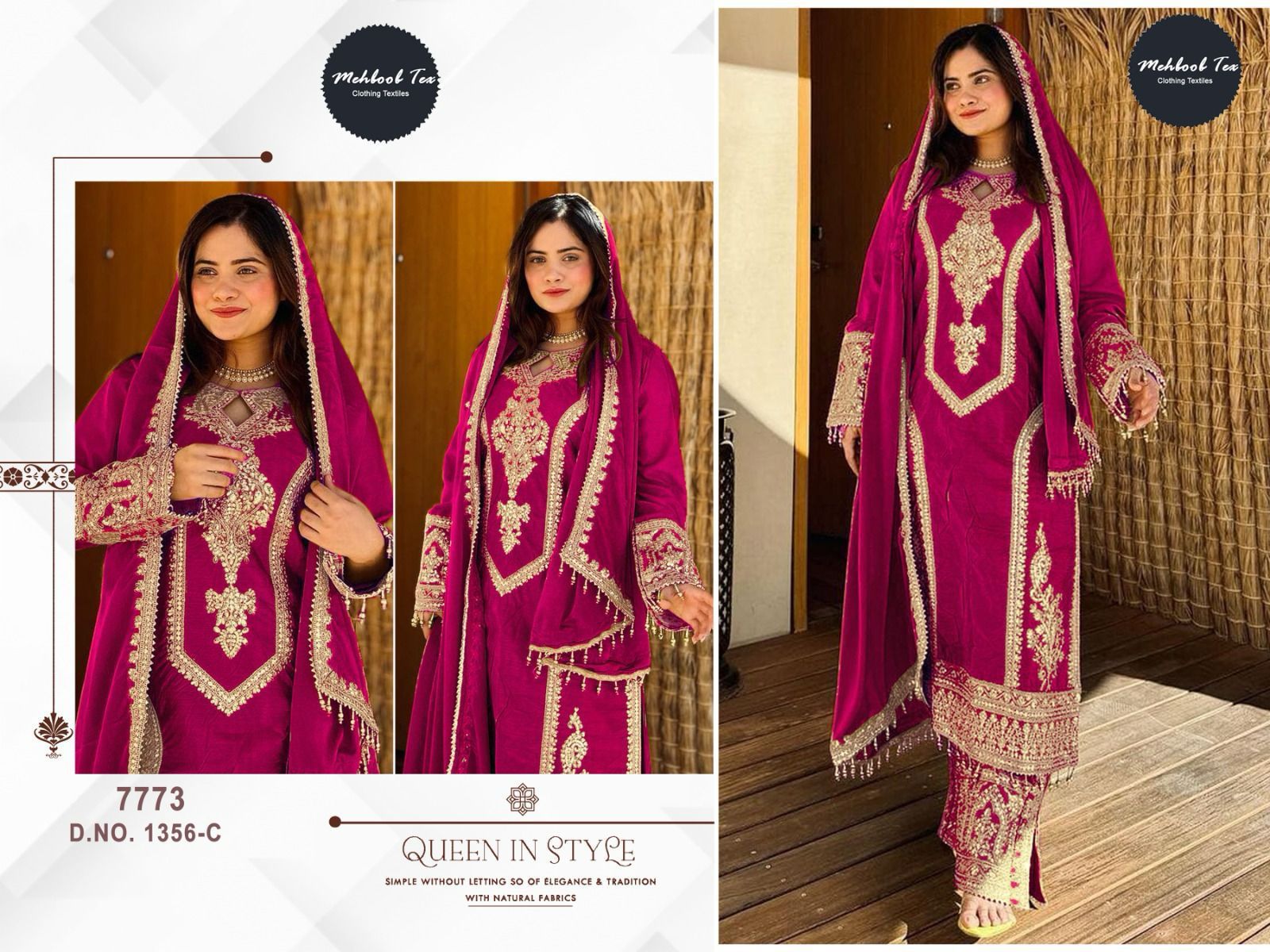 1356C Mehboob Tex Chinon Pakistani Salwar Suits