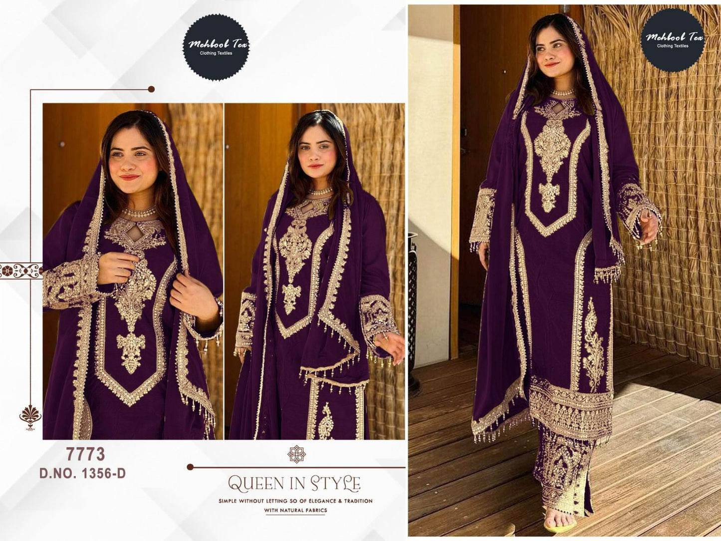 1356D Mehboob Tex Chinon Pakistani Salwar Suits