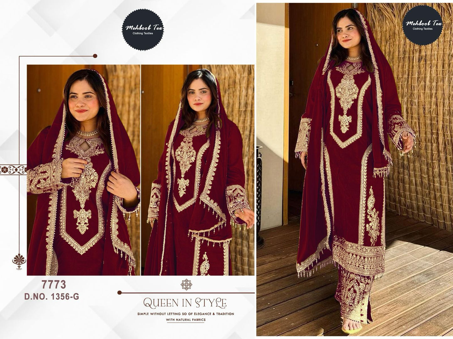 1356G Mehboob Tex Chinon Pakistani Salwar Suits