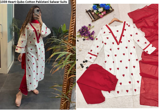 1359 Heart Qubo Cotton Pakistani Salwar Suits