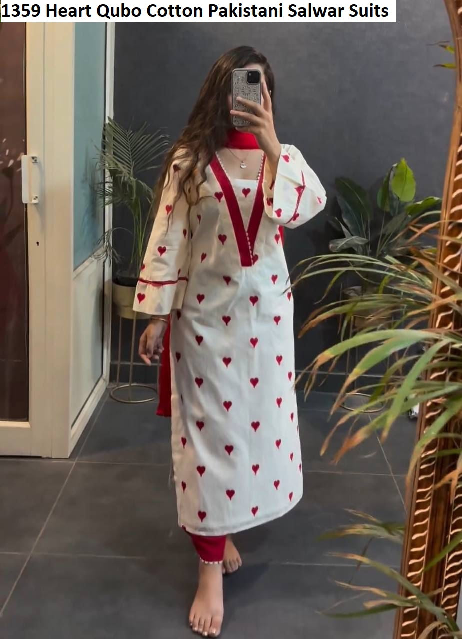 1359 Heart Qubo Cotton Pakistani Salwar Suits