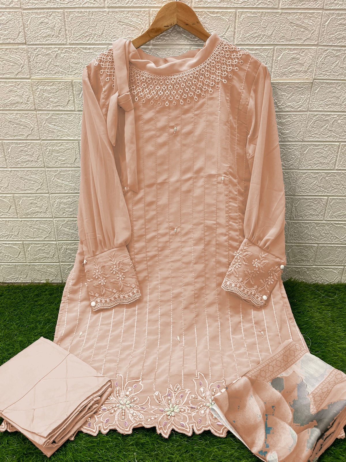 1370 Musterd Laxuria Trendz Hand Work Pakistani Readymade Suits