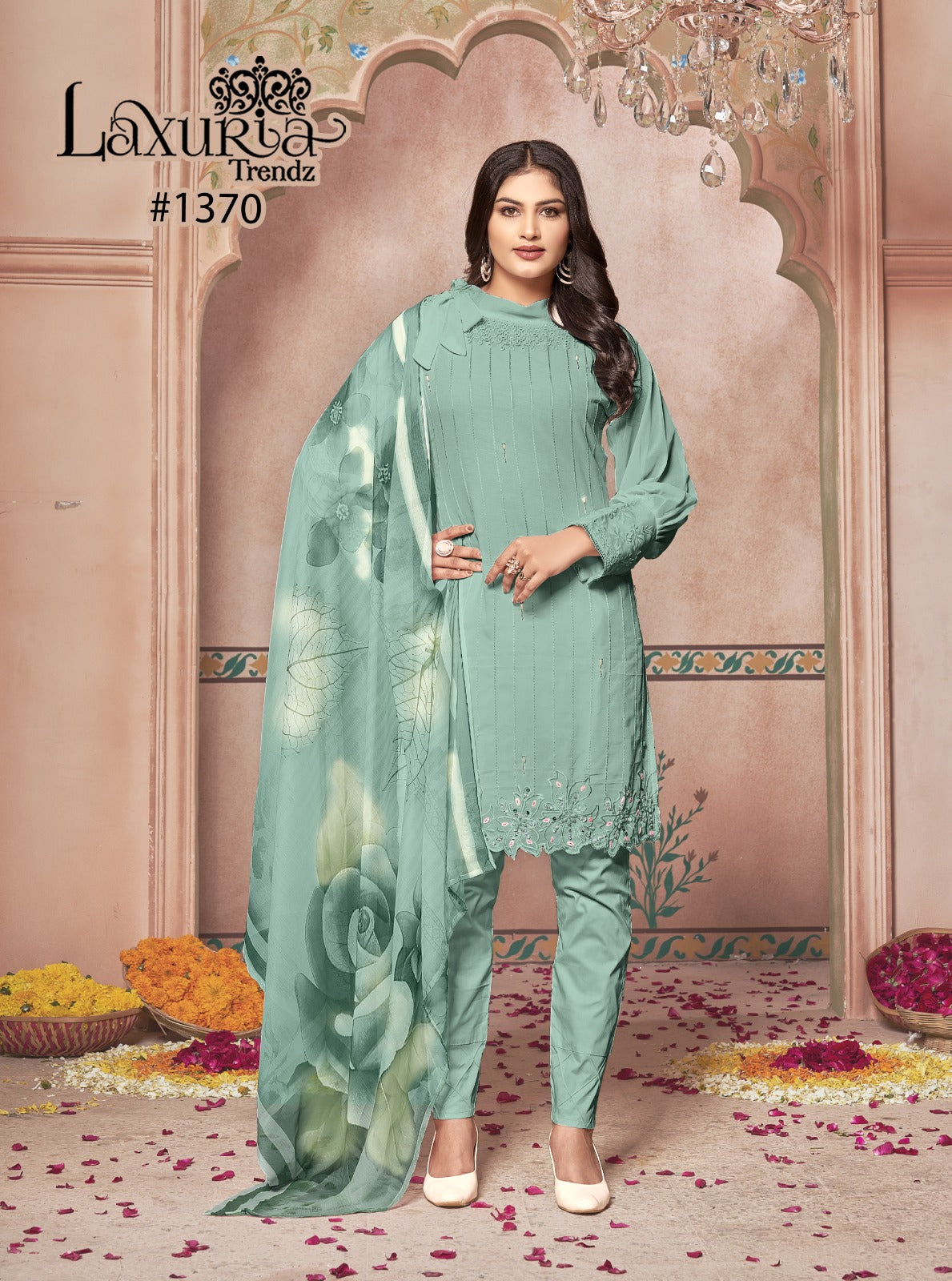 1370 Sky Laxuria Trendz Hand Work Pakistani Readymade Suits