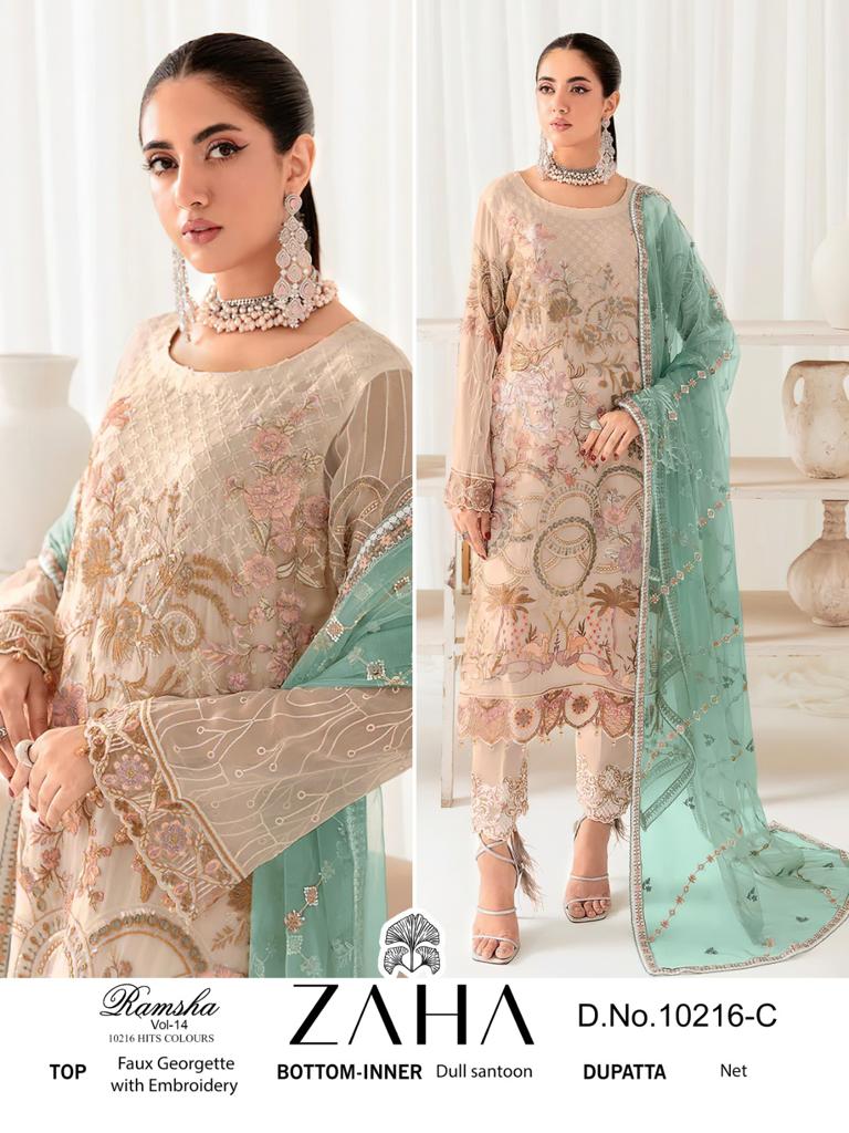 10216-C Zaha Pakistani Salwar Suits